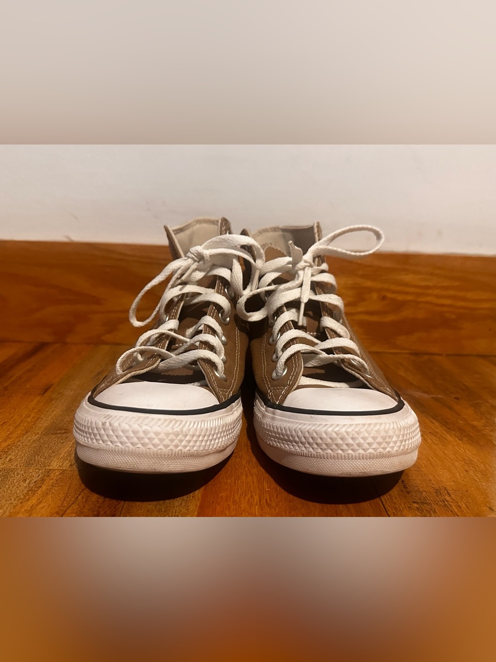 Chuck Taylor Converse High-Top Sneakers in Brown and White